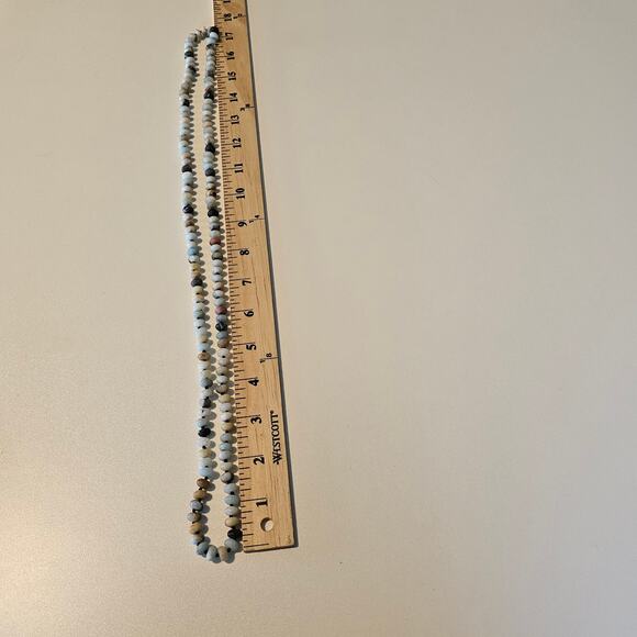 Amazonite Matte Rondelle Beaded Gemstone Necklace - Picture 3 of 5